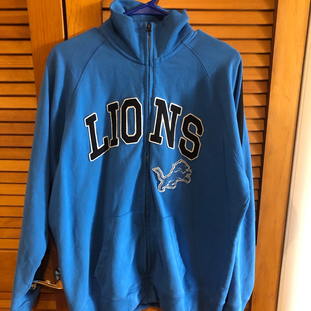Detroit Lions Blue Zip-Up long sleeve